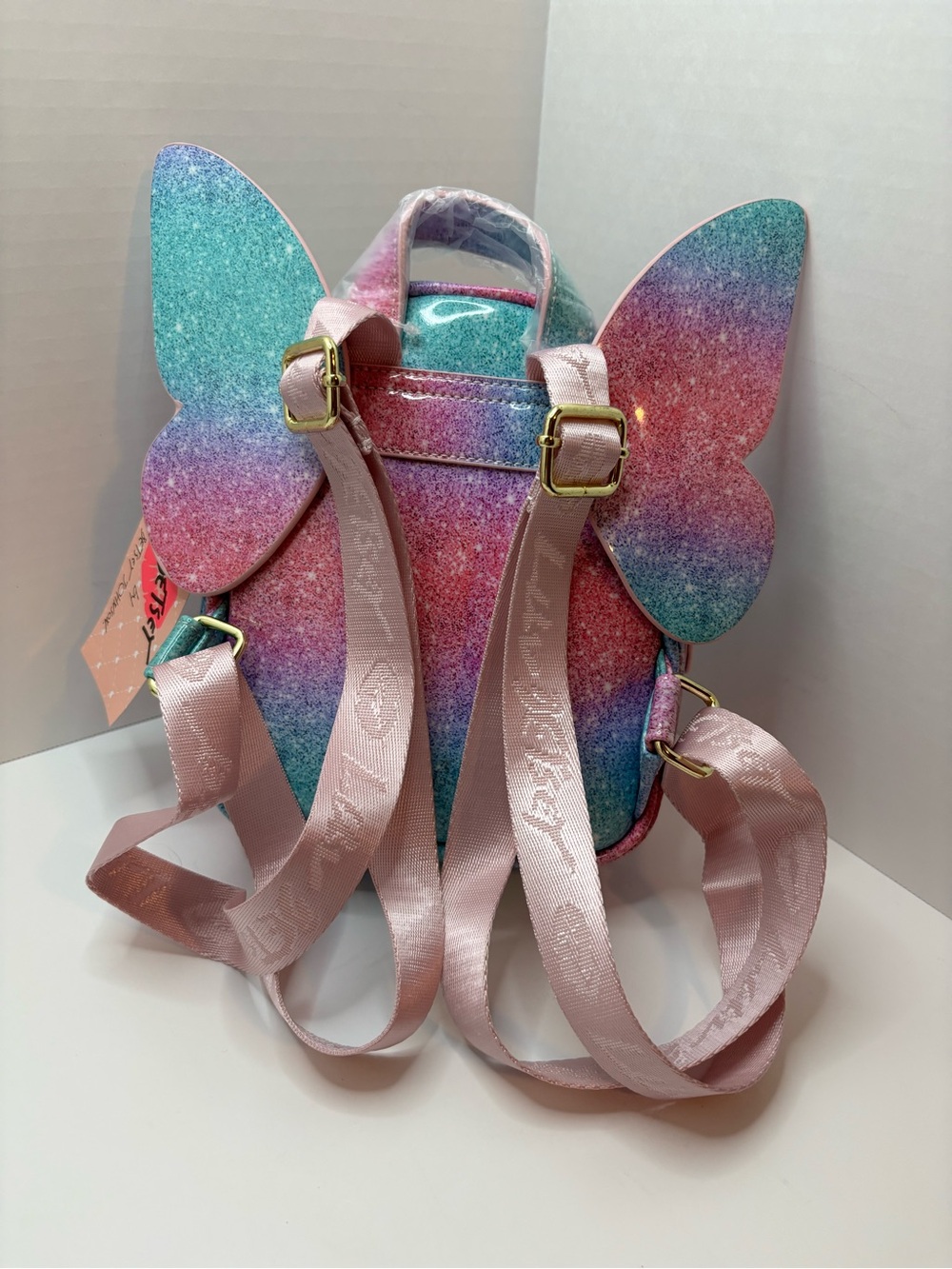Luv Betsey Johnson LBWINGSS sparkly, pink/blue mini backpack - Picture 4 of 5